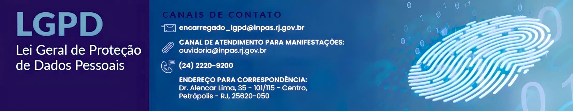 Banner LGPD - Lei Geral de Proteção de Dados